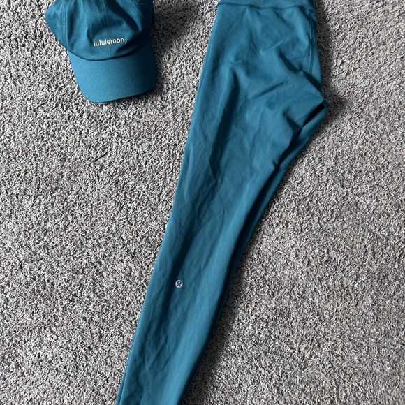 lululemon athletica Pants - Lululemon Teal Leggings and Cap Set